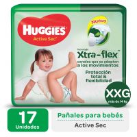 pañales Huggies Active Sec XXG Mega x 17 u