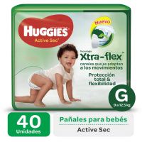 Pañales Huggies Active Sec G Ultra x 40 u