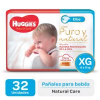 Pañal Huggies Natural Care Ellos XG x 32 u (12 a 15kg)
