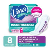 Toalla Higiénica Lina Nocturna Incontinencia x 8 u