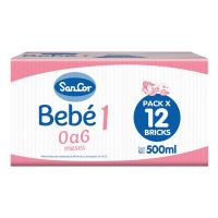 Leche Infantil Líquida SanCor Bebé Etapa 1 x 12 u de 500 ml