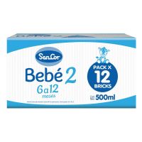 Leche Infantil Líquida SanCor Bebé Etapa 2 x 12 u de 500 ml