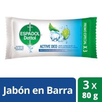 Jabón de tocador Espadol ACTIVE DEO 80gr x 3u