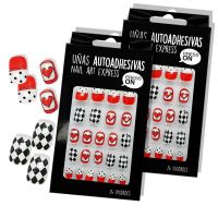 Uñas postizas autoadhesivas a presión nail art Corazón Rojo