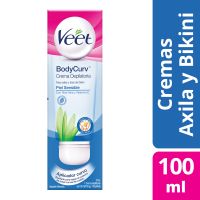 Veet Crema Depilatoria para Axilas y Área del Bikini Piel Sensible , envase 100 ml