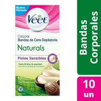 Veet Bandas Depilatorias Corporales Piel Sensible, 10u