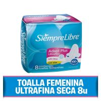 Toallas femeninas Ultrafina Max Seca con alas x 8 un