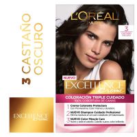 Tintura permanente Excellence Creme de L'Oréal París 3 castaño oscuro x 47 GR
