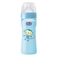 Mamadera Chicco Well-Being 250ml 2m+ Flujo Medio Celeste