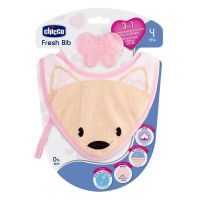 Kit Chicco Babero + Mordillo Fresh Bib 4m+ Rosa