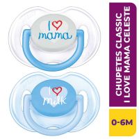 Chupetes Classic Philips AVENT I Love Mama (0-6m) x2 SCF172/51