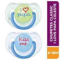 Chupetes Classic Philips AVENT I Love Papa (6-18m) x2 SCF172/71