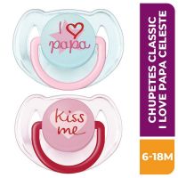 Chupetes Classic Philips AVENT I Love Papa (6-18m) x2 SCF172/72