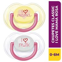 Chupetes Classic Philips AVENT I Love Mama (0-6m) x2 SCF172/52