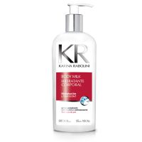 Body Milk con dosificador Karina Rabolini elasticidad e hidratación para todo tipo de piel con Vitamina E y Agentes Hidratantes x 300 ml