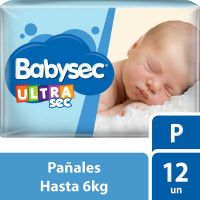 Pañales Babysec Ultrasec P Estandar Pack x 12 un