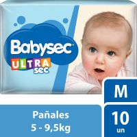 Pañales Babysec Ultrasec M Estandar Pack x 10 un