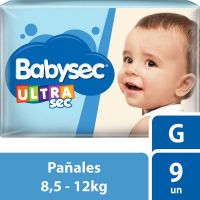 Pañales Babysec Ultrasec G Estandar Pack x 9 un