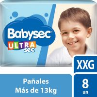 Pañales Babysec Ultra XXG Estandar Pack x 8 un