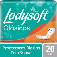 Protectores Diarios Ladysoft Clásicos Suave sin Alas 20 un