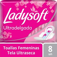 Toallas Femeninas Ladysoft Ultradelgada Ultraseca Dual-lock 8 un