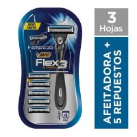 Maquina de Afitar Bic Flex3 Hybrid + 5 repuestos